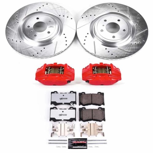 2009-2010 Nissan 350Z & 370Z Front Brake Upgrade Kit with Drilled & Slotted Rotors and Carbon-Fiber Ceramic Pads - Premium Replacement