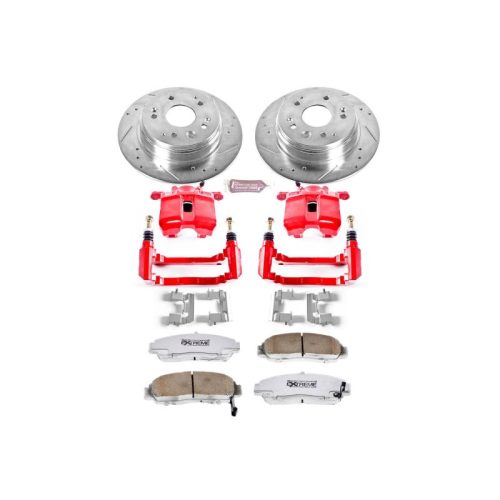 2001-2003 Acura CL, 2008-2009 Honda Accord Heavy-Duty Front Z26 Street Warrior Brake Upgrade Kit with Drilled & Slotted Rotors - Premium Replacement