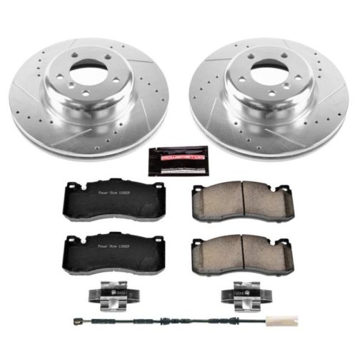 2011-2013 BMW 135i Front Z23 Evolution Sport Brake Kit with Drilled & Slotted Rotors and Carbon-Fiber Ceramic Pads - Premium Replacement