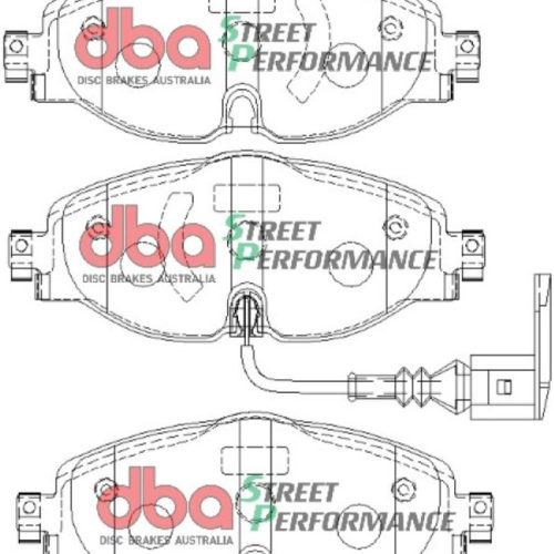 DBA Street Performance Brake Pads Front 2014-15 Volkswagen Golf and GTI