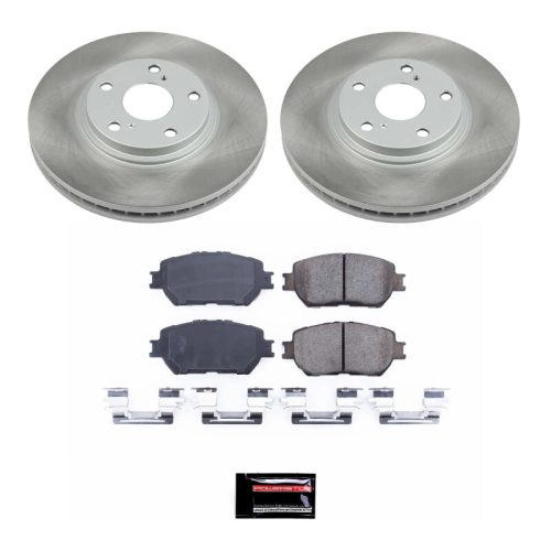 2002-2004 Toyota Camry Front Semi-Coated Rotor and Ceramic Brake Pad Assembly - Premium Replacement