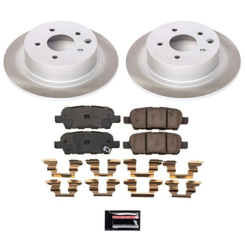 2007-2010 Nissan Altima Rear Semi-Coated Rotor Brake Assembly with Ceramic Pads - Premium Replacement