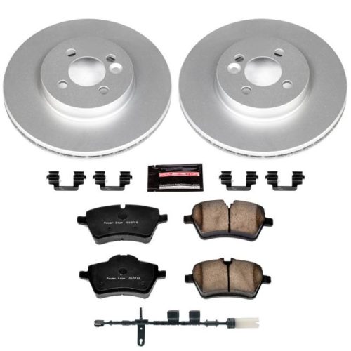 2011-2012 Mini Cooper Front Brake Rotor and Carbon-Fiber Ceramic Pad Assembly - Heavy-Duty Performance with Rust Resistance and Towing Reliability by PowerStop Part CRK6741