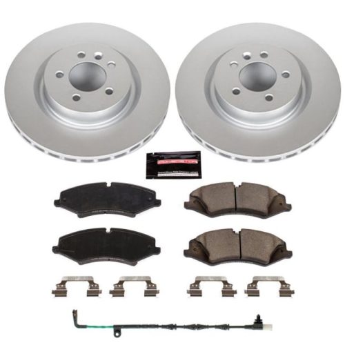 2010 Land Rover LR4 Front Brake Rotor and Pad Assembly - Heavy-Duty Coated Rotor and Carbon-Fiber Ceramic Brake Pads - Premium Replacement
