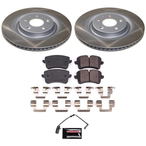 2013-2014 Audi A8 Quattro Rear Semi-Coated Rotor Brake Assembly - Premium Replacement