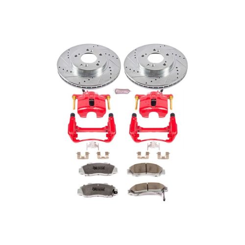 1996-2001 Honda Prelude & Odyssey Front Brake Upgrade Kit with Drilled & Slotted Rotors, Carbon-Fiber Ceramic Pads - Premium Replacement