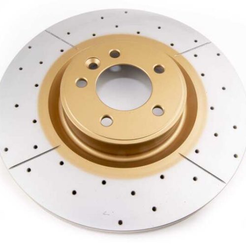 DBA X Gold Street Series Rotor Front Drilled & Slotted for Land Rover Range Rover Sport 2010-15 - Premium Replacement - Image 2
