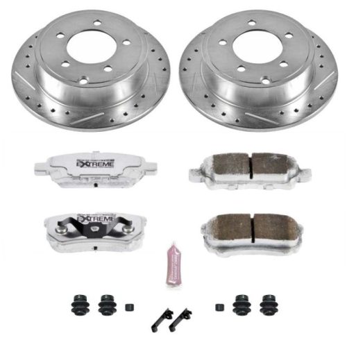 2010-2011 Dodge Avenger, 2008-2009 Dodge Caliber, 2007 Jeep Compass PowerStop K3033-26 Z26 Street Warrior Heavy-Duty Drilled & Slotted Brake Rotor and Carbon-Fiber Ceramic Brake Pad Assembly - Premium Replacement