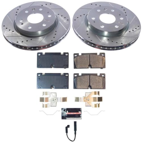 2023-2024 Chevrolet Colorado & GMC Canyon Front Z23 Evolution Brake Kit - Heavy-Duty Drilled & Slotted Rotors with Carbon-Fiber Ceramic Brake Pads - Premium Replacement