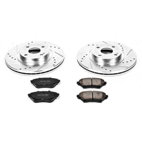 2001-2005 Mazda Miata Front Z23 Evolution Sport Brake Upgrade Kit - Premium Heavy-Duty Performance with Drilled & Slotted Rotors and Carbon-Fiber Ceramic Pads
