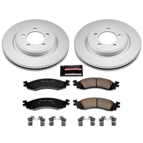 2006-2008 Ford Explorer Front Brake Rotor and Pad Assembly - Heavy-Duty Geomet Coated Rotor and Low Dust Ceramic Pads - Premium Replacement
