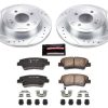 2012-2014 Hyundai Accent and Kia Rio Rear Z23 Evolution Sport Brake Upgrade Kit with Drilled & Slotted Rotors - Heavy-Duty Performance Replacement