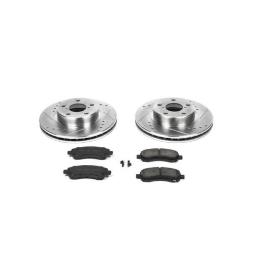 2001-1998 Subaru Impreza & Legacy Heavy-Duty Drilled & Slotted Brake Rotor and Carbon-Fiber Ceramic Brake Pad Assembly - Premium Replacement