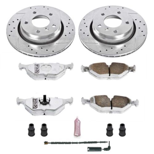 2000-2006 BMW 3 Series Rear Z26 Street Warrior Brake Upgrade Kit - Premium Heavy-Duty Performance with Drilled & Slotted Rotors, Carbon-Fiber Ceramic Pads