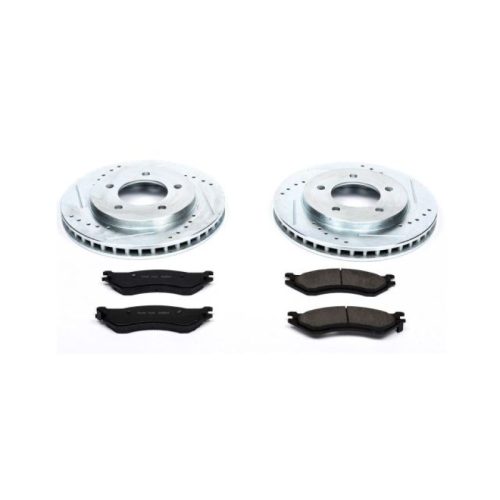 2002-2002 Ford Expedition Front Z23 Evolution Sport Brake Upgrade Kit - Heavy-Duty Drilled & Slotted Rotors with Carbon-Fiber Ceramic Brake Pads - Premium Replacement