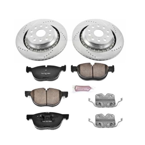 2007-2010 BMW X5 Front Z23 Evolution Sport Brake Upgrade Kit - Drilled & Slotted Rotors with Carbon-Fiber Ceramic Brake Pads - Premium Replacement