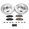 2005-2010 Ford Mustang Front Z23 Evolution Sport Brake Kit with Drilled & Slotted Rotors and Carbon-Fiber Ceramic Pads - Premium Replacement
