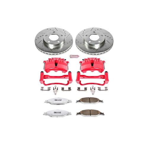 2003-2004 Ford Mustang Front Z26 Street Warrior Brake Upgrade Kit with Drilled & Slotted Rotors - Premium Replacement