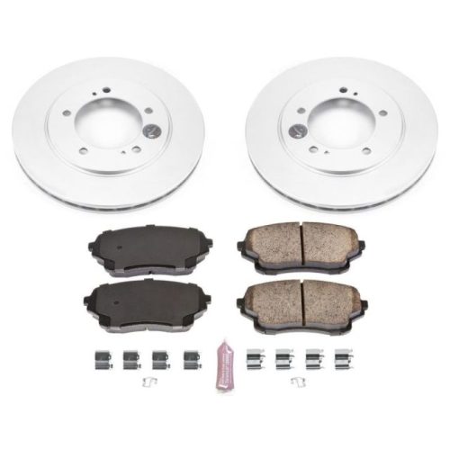 2004-2006 Suzuki XL-7 Front Z17 Evolution Geomet Coated Brake Rotor and Ceramic Brake Pad Assembly - Premium Replacement