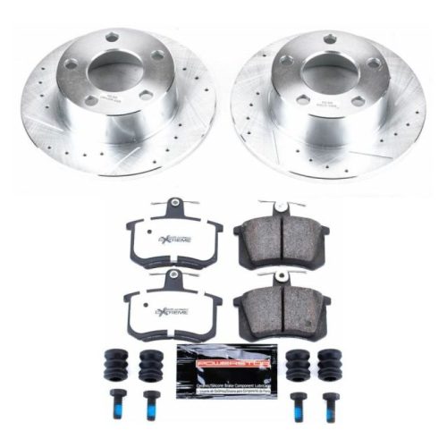 1995-1997 Audi A6 Rear Z26 Street Warrior Brake Upgrade Kit with Drilled & Slotted Rotors - Premium Replacement