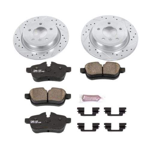 2011-2016 BMW Z4 Rear Power Stop Z23 Evolution Sport Brake Rotor and Carbon-Fiber Ceramic Pad Assembly - Premium Replacement