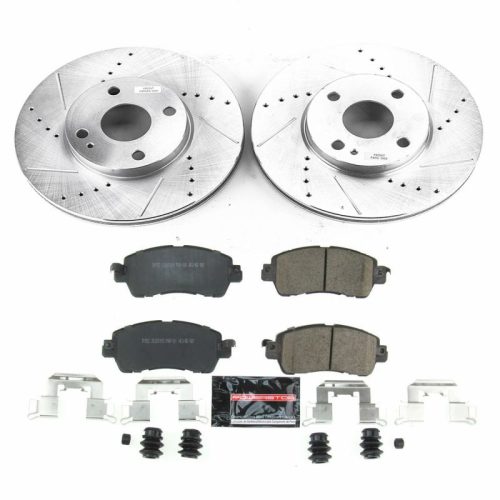 2016-2020 Toyota Yaris Front Z23 Evolution Sport Brake Upgrade Kit with Drilled & Slotted Rotors - Premium Replacement