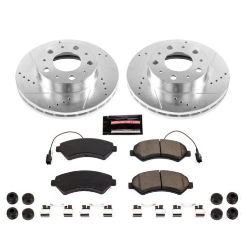 2014-2017 Ram ProMaster 1500, 2500, 3500 Front Brake Rotor and Pad Upgrade Kit - Heavy-Duty Drilled & Slotted Performance Replacement