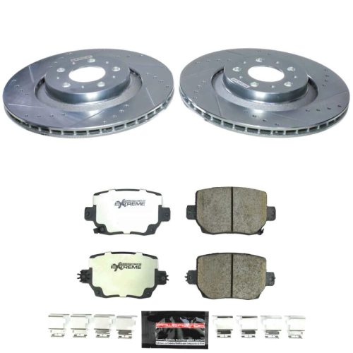 2020-2024 Tesla Y Rear Z26 Street Warrior Brake Upgrade Kit - High Performance Drilled & Slotted Brake Rotor and Carbon-Fiber Ceramic Pads - Premium Replacement