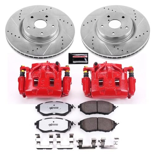 2015-2016 Subaru Legacy, Outback & WRX Heavy-Duty Brake Upgrade Kit with Drilled & Slotted Rotors - Premium Replacement