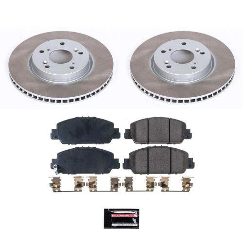2014-'19 Honda Accord Front Semi-Coated Rotor Brake Assembly with Ceramic Pads - Premium Replacement