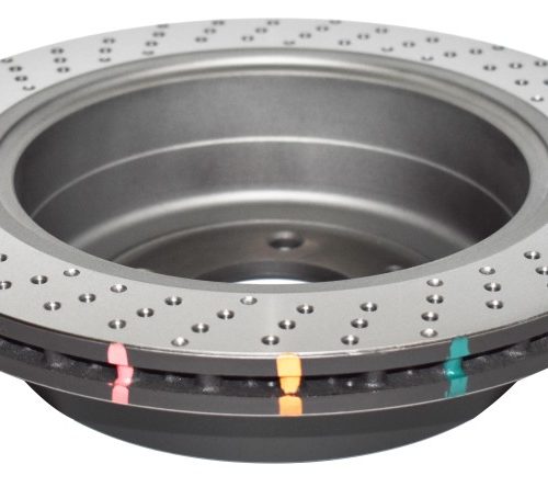 DBA 4000 Series Drilled Rotor for Hyundai Santa Fe 2010-13 Rear - High Carbon Alloyed Iron Brake Disc with Cross Drilled and Dimpled Ventilation - Premium Replacement