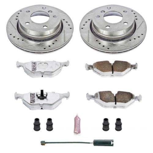 1996-1999 BMW 323i / 328i Rear Z26 Street Warrior Brake Upgrade Kit - Premium Heavy-Duty Performance with Drilled & Slotted Rotors and Carbon-Fiber Ceramic Pads