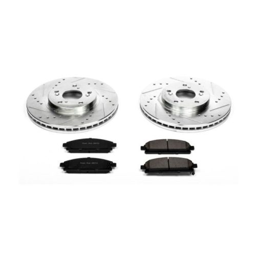 2003-2006 Acura MDX Front Brake Rotor and Pad Upgrade Kit - Heavy Duty Drilled & Slotted Performance Replacement