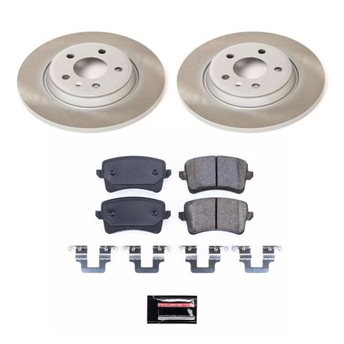 2010-2013 Audi A4 & A5 Quattro Rear Semi-Coated Rotor Brake Assembly - Premium Replacement