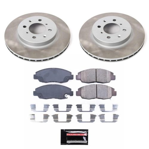 2000-2005 Honda Civic Front Semi-Coated Rotor Brake Kit with Ceramic Pads - Premium Replacement