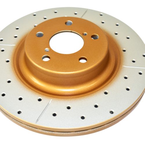 DBA Street Series Cross Drilled and Slotted Brake Rotor for Subaru Legacy, Scion FR-S, and Subaru BRZ 2007-15 - Premium Replacement
