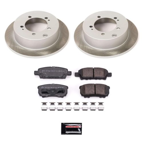 2004-2006 Mitsubishi Lancer & Outlander Rear Semi-Coated Rotor Brake Assembly with Low-Dust Ceramic Pads - Premium Replacement