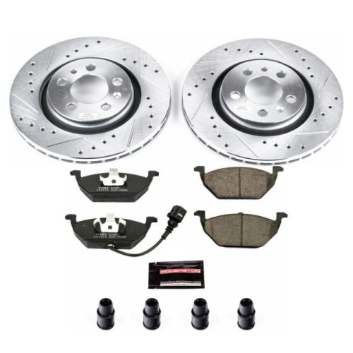 2001-2003 Volkswagen Golf & Beetle Front Z23 Evolution Sport Brake Kit - Heavy-Duty Drilled & Slotted Rotors with Carbon-Fiber Ceramic Pads - Premium Replacement