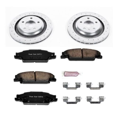 2005-2008 Pontiac Grand Prix Rear Z23 Evolution Sport Brake Upgrade Kit - Premium Heavy-Duty Drilled & Slotted Rotors with Carbon-Fiber Ceramic Pads