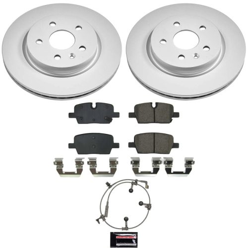 2020-2021 Cadillac CT5 Rear Brake Rotor and Ceramic Brake Pad Assembly - Heavy-Duty Fleet Replacement with Geomet Coating and Noise Insulation