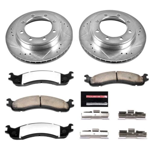 1995-1997 Ford F-350 Front Z36 Truck & Tow Brake Upgrade Kit - Heavy Duty Drilled & Slotted Rotors with Carbon-Fiber Ceramic Pads - Premium Replacement