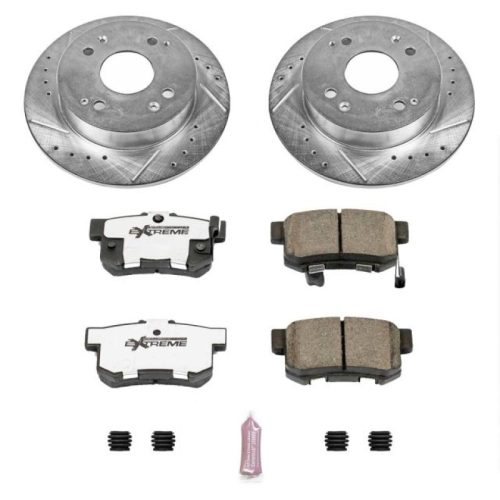 1992-1997 Honda Accord, 1992-1997 Acura CL Rear Z26 Street Warrior Brake Upgrade Kit - Heavy-Duty Drilled and Slotted Rotors with Carbon-Fiber Ceramic Pads for Performance and Towing Reliability