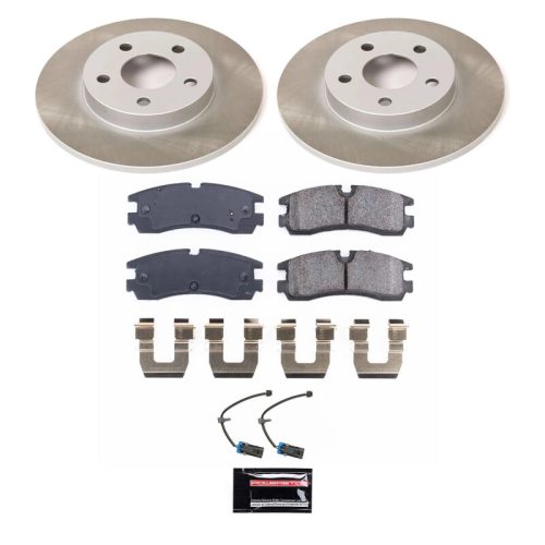 1998-2002 Cadillac Seville Rear Semi-Coated Rotor Brake Assembly - Heavy-Duty Replacement with Ceramic Pads and Corrosion-Resistant Coating