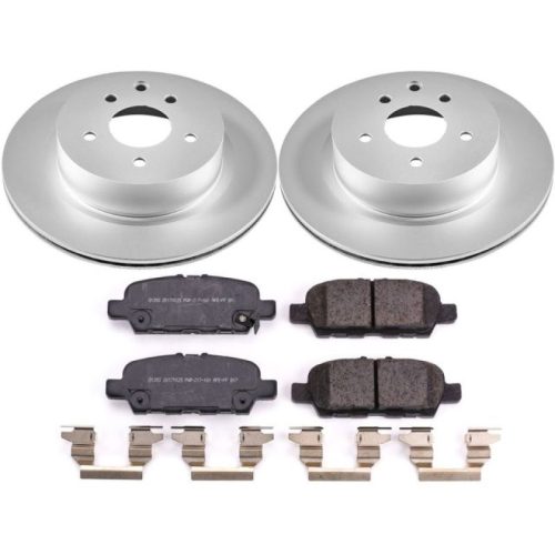 2018 Nissan 370Z Rear Power Stop Z17 Evolution Geomet Coated Brake Rotor and Ceramic Pad Assembly - Heavy-Duty Fleet Replacement