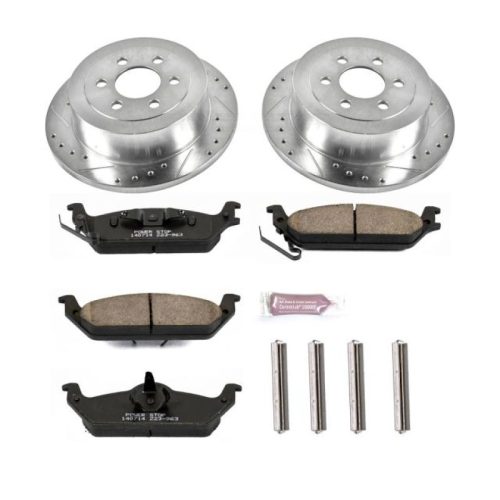 2003-2004 Dodge Dakota Rear Z23 Evolution Sport Brake Kit with Drilled & Slotted Rotors - Premium Heavy-Duty Replacement