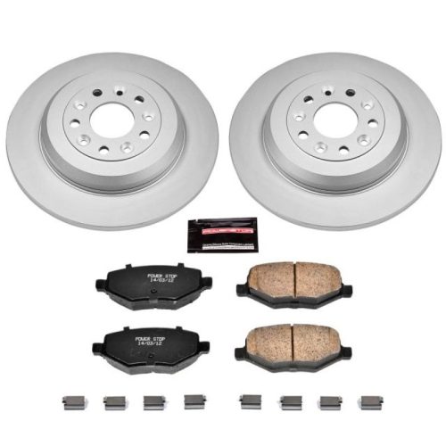 2009-2011 Ford Flex Rear Z17 Evolution Geomet Coated Brake Rotor and Ceramic Pad Assembly - Premium Replacement