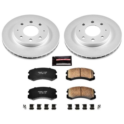 2002-2007 Mitsubishi Lancer Front PowerStop Z17 Evolution Geomet Coated Brake Kit - Premium Replacement