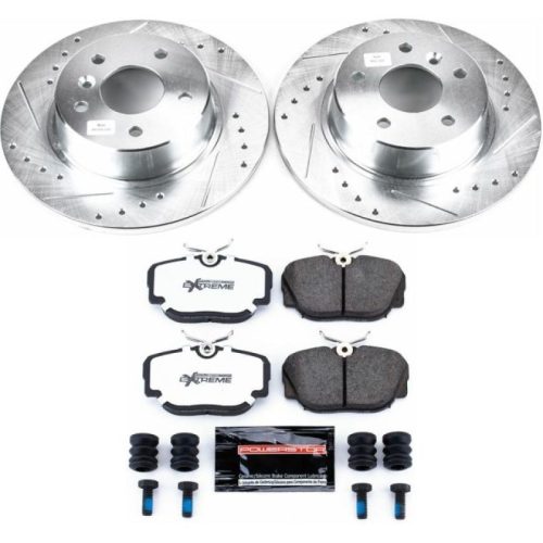 2001-2004 Land Rover Discovery Rear Z26 Street Warrior Brake Upgrade Kit - Heavy Duty Drilled & Slotted Rotors with Carbon-Fiber Ceramic Pads - Premium Replacement