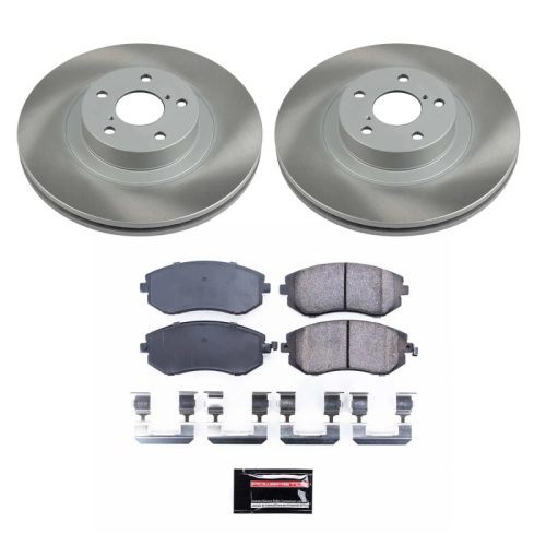 2006-2009 Subaru Legacy Front Semi-Coated Rotor Brake Kit with Ceramic Pads - Premium Replacement