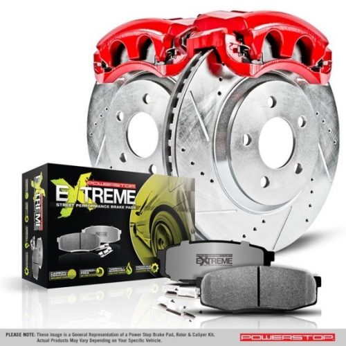 1977 Cadillac Fleetwood Front Z26 Street Warrior Brake Upgrade Kit with Drilled & Slotted Rotors and Carbon-Fiber Ceramic Pads - Premium Replacement